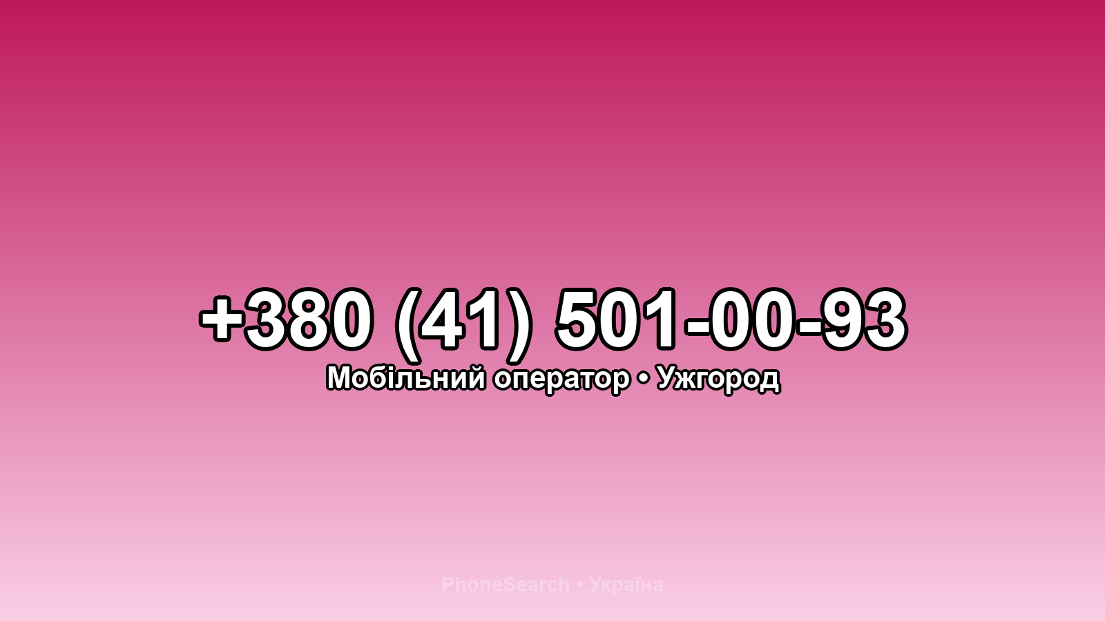 Номер +380 (41) 501-00-93 - вариант 1