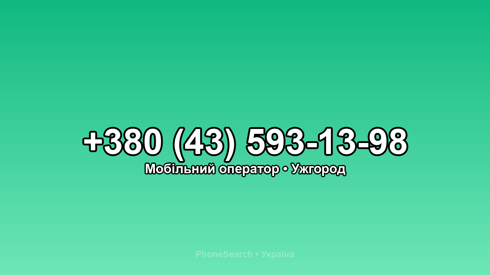 Номер +380 (43) 593-13-98 - вариант 1