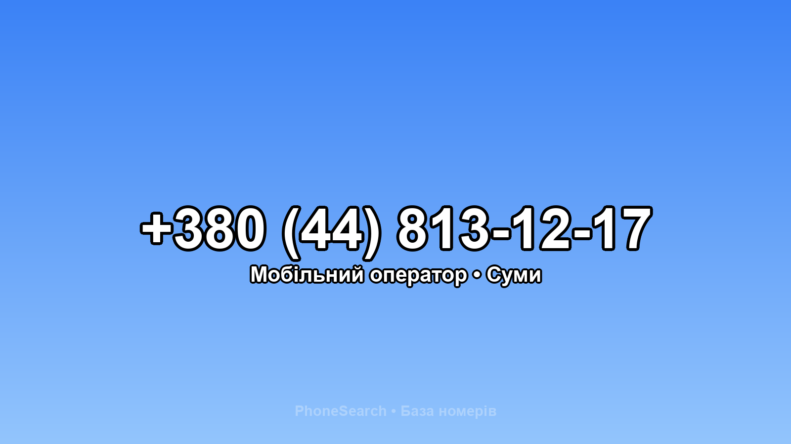 Номер +380 (44) 813-12-17 - вариант 1