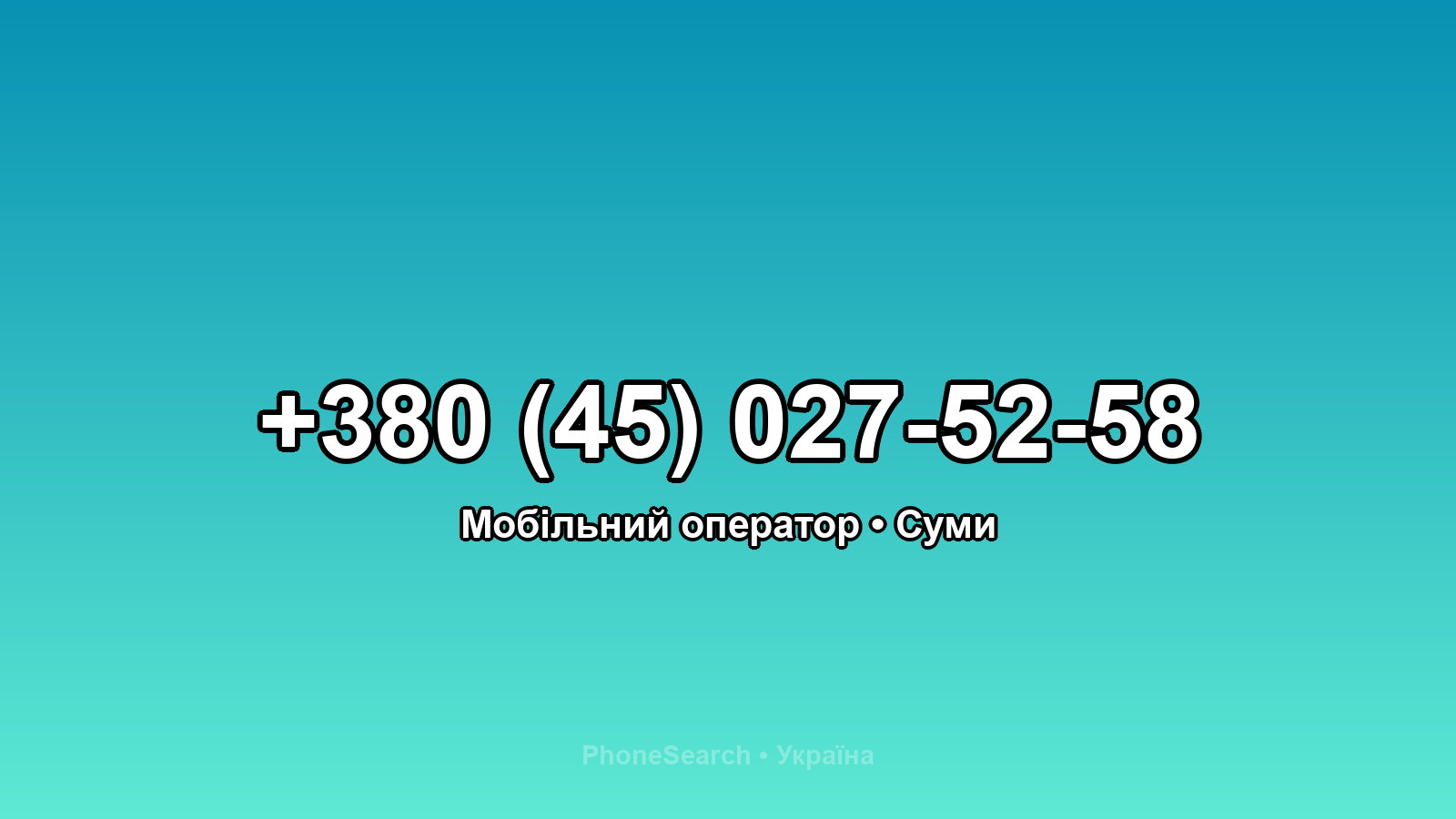 Номер +380 (45) 027-52-58 - вариант 2