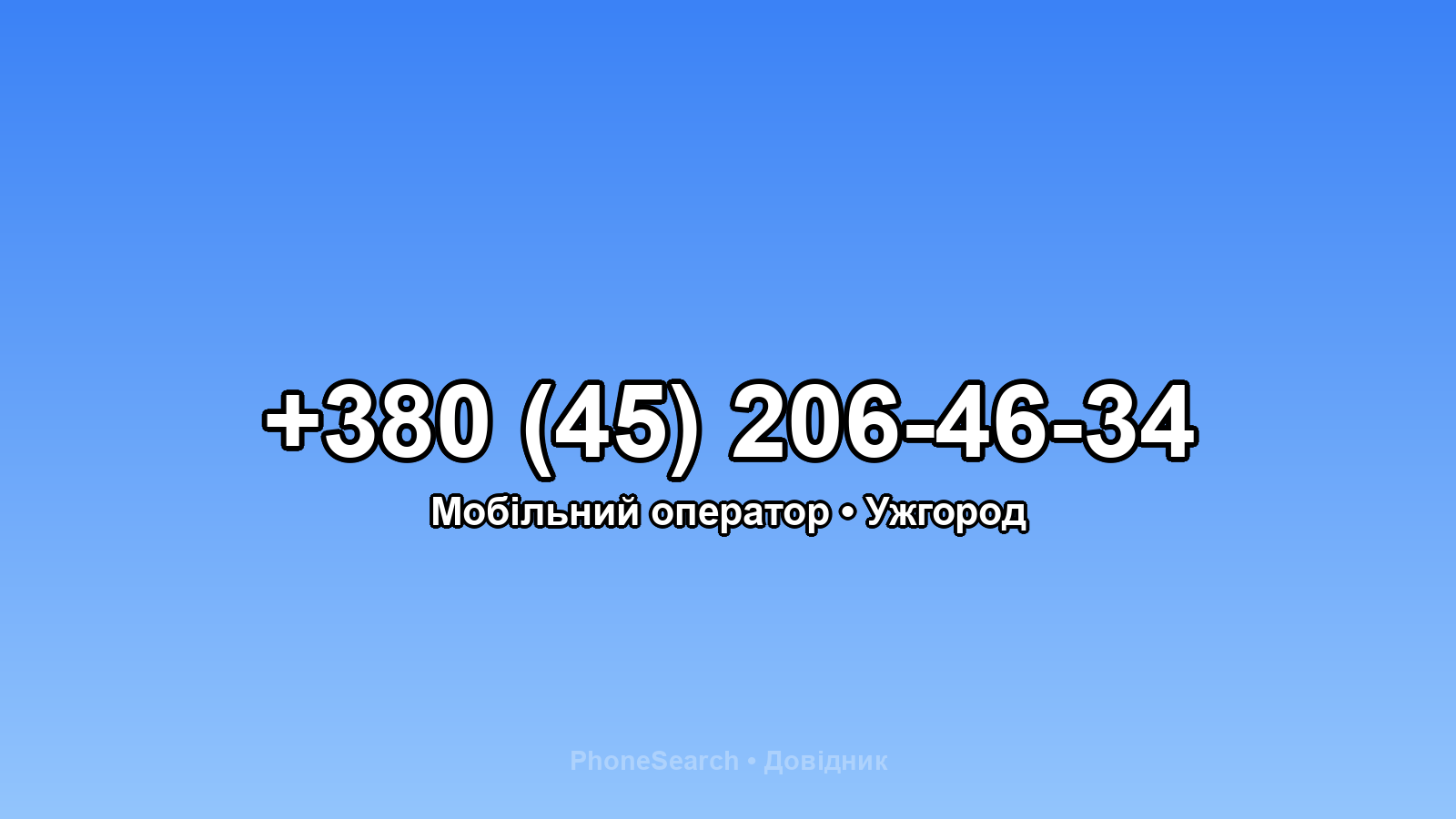 Номер +380 (45) 206-46-34 - вариант 1