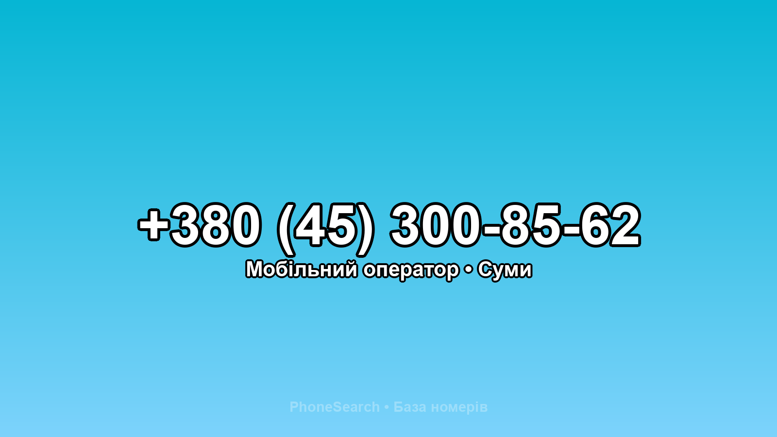 Номер +380 (45) 300-85-62 - вариант 1