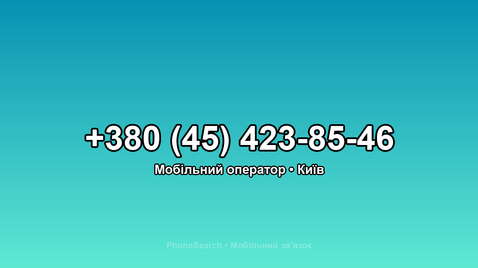 Номер +380 (45) 423-85-46 - вариант 1