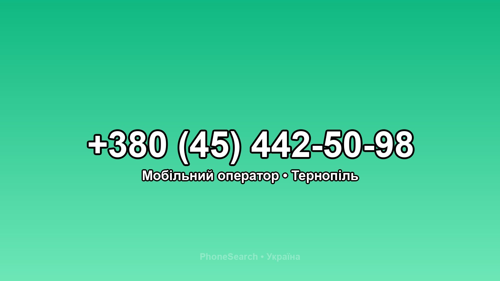 Номер +380 (45) 442-50-98 - вариант 1