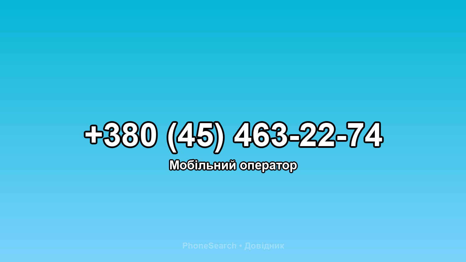 Номер +380 (45) 463-22-74 - вариант 2