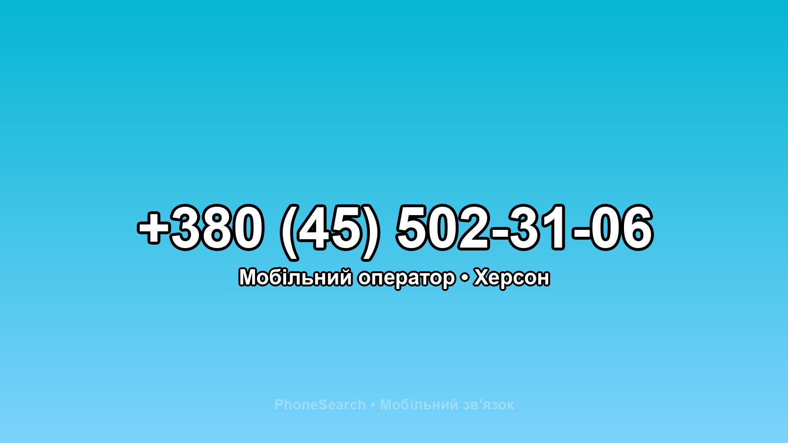 Номер +380 (45) 502-31-06 - вариант 2