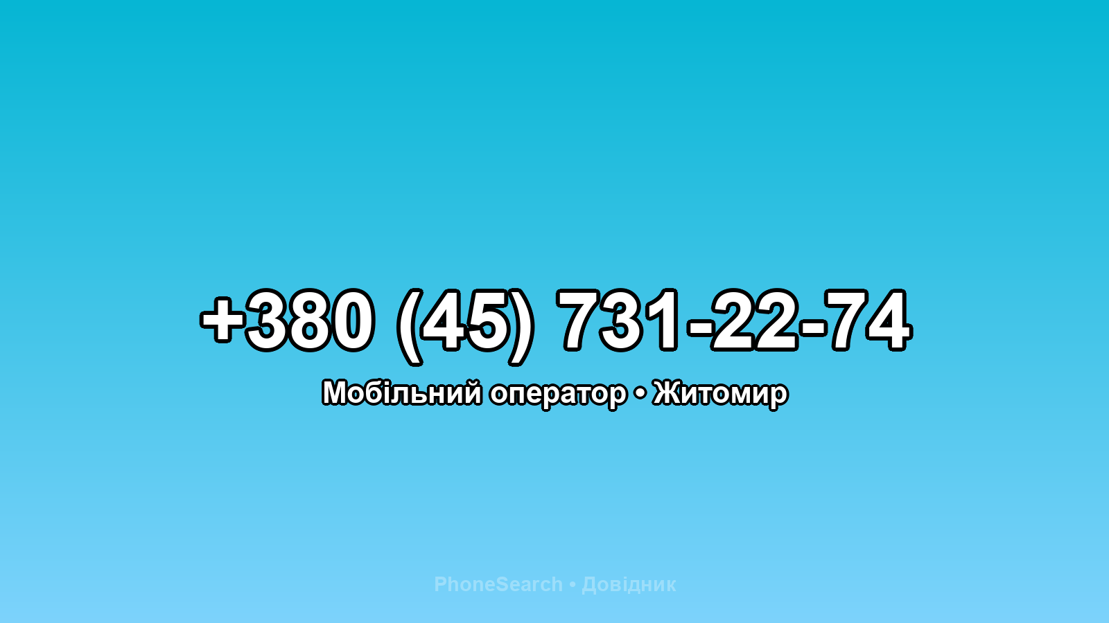 Номер +380 (45) 731-22-74 - вариант 2