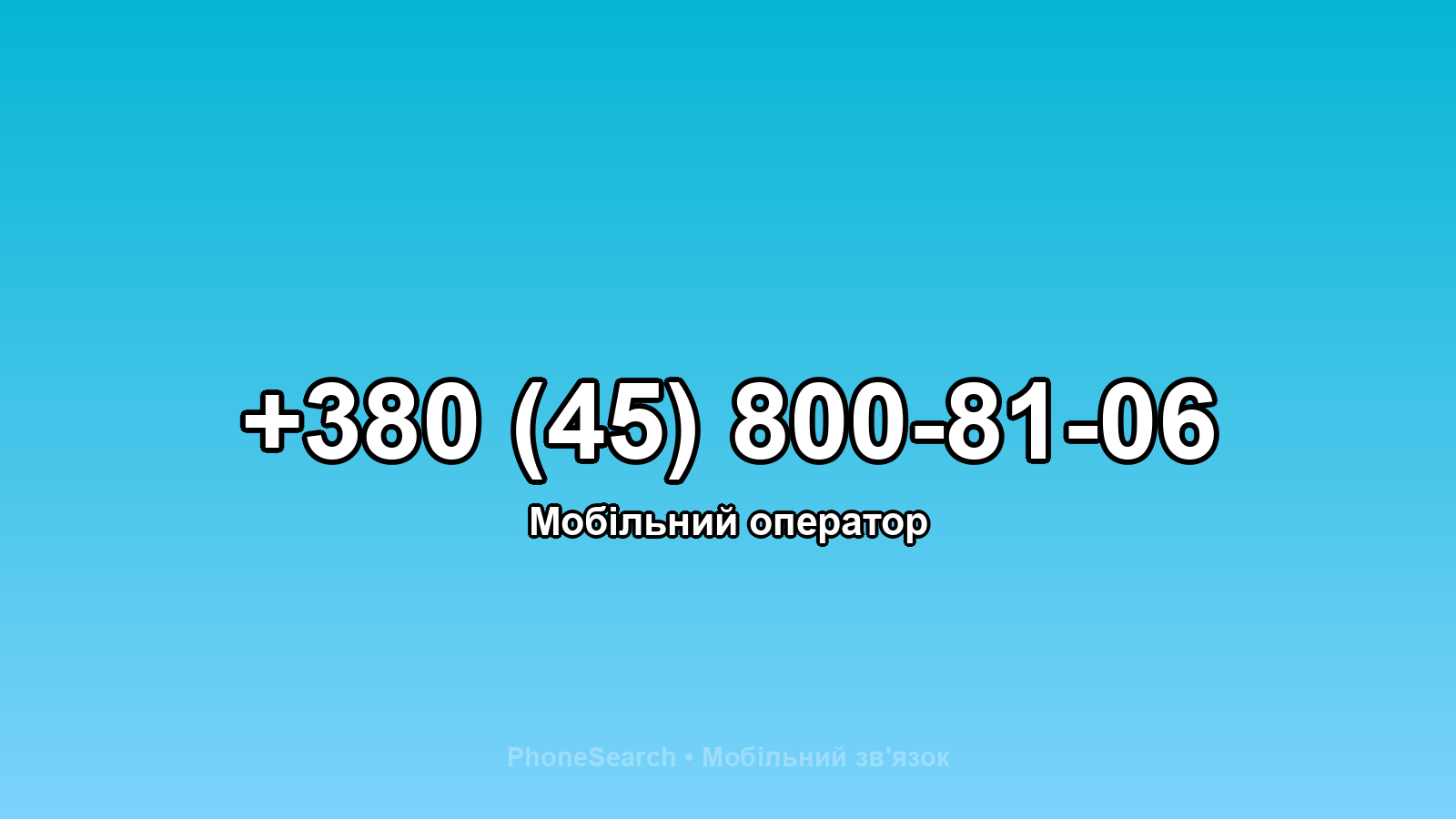 Номер +380 (45) 800-81-06 - вариант 2