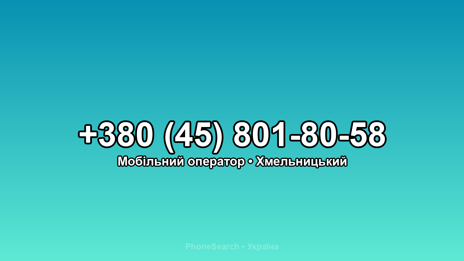 Номер +380 (45) 801-80-58 - вариант 2