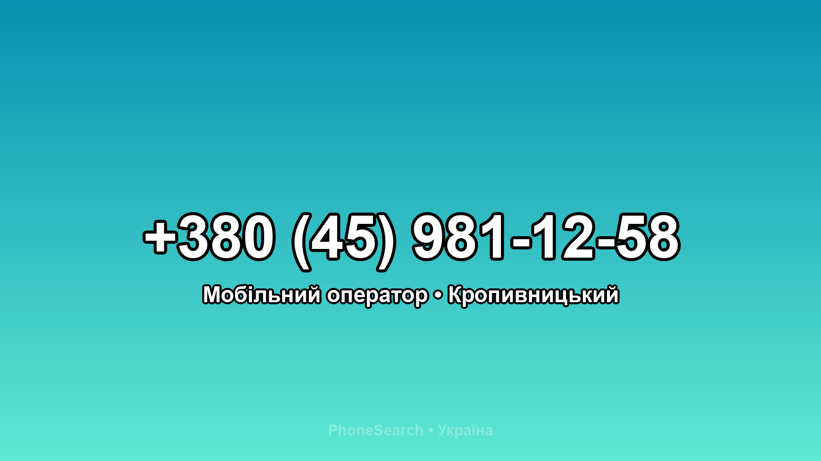 Номер +380 (45) 981-12-58 - вариант 2