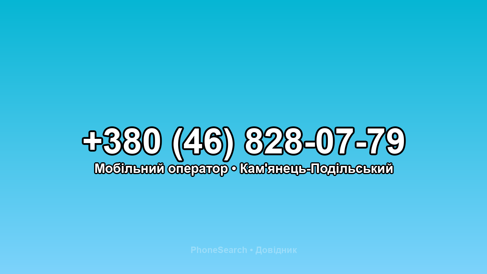 Номер +380 (46) 828-07-79 - вариант 1