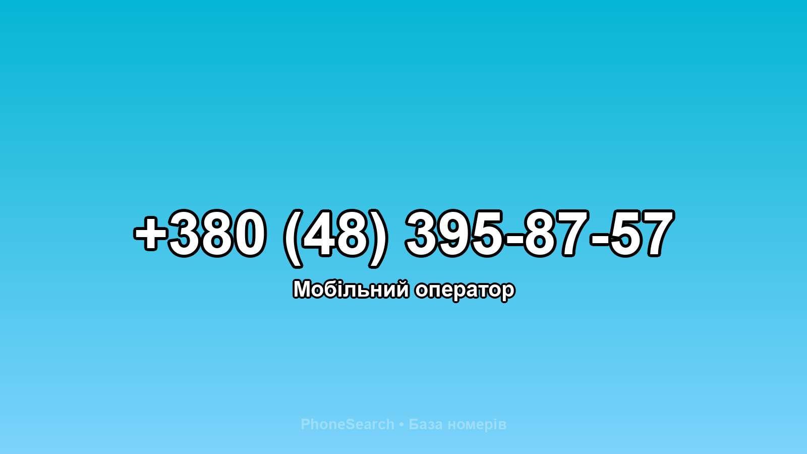 Номер +380 (48) 395-87-57 - вариант 2