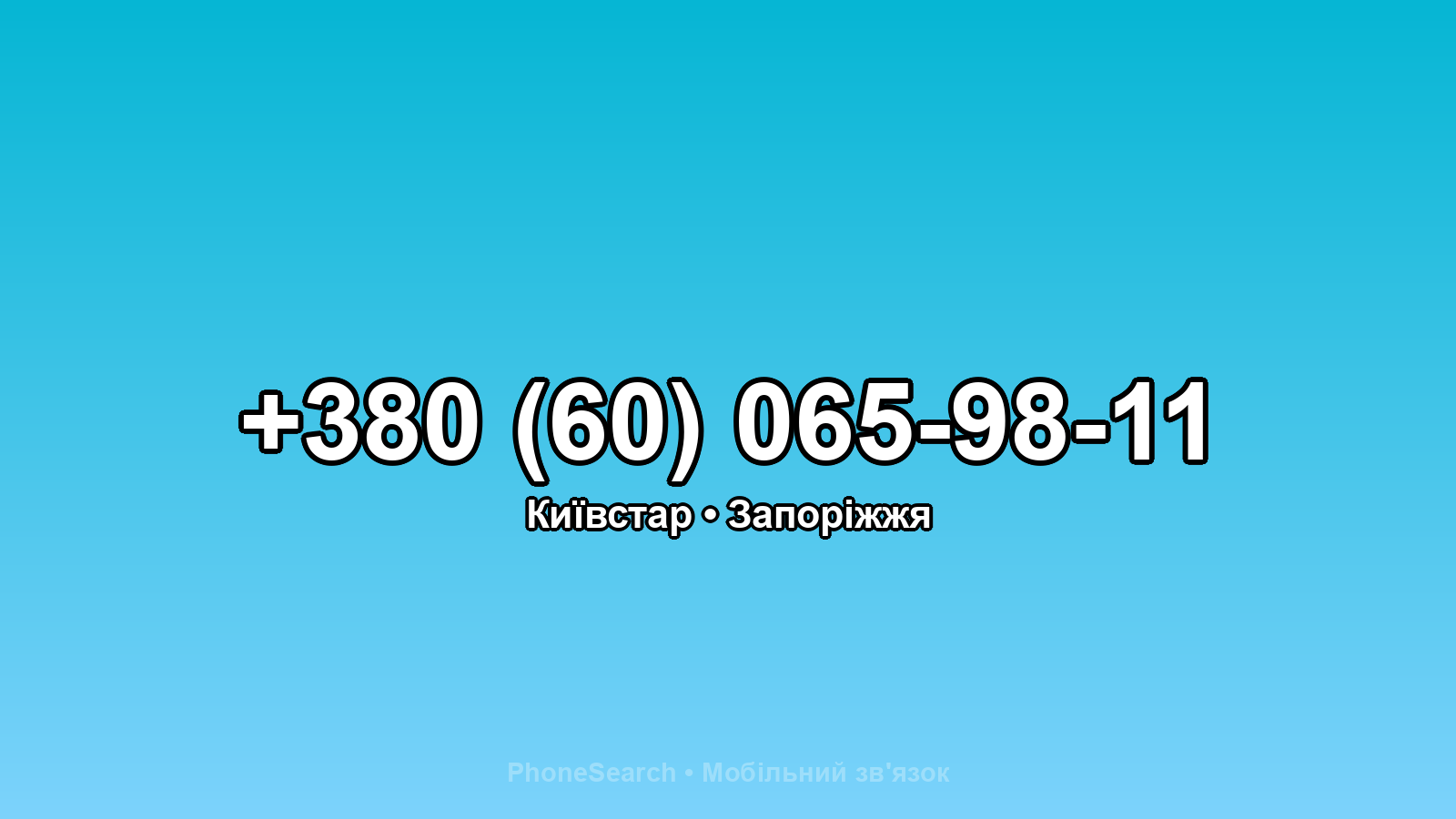 Номер +380 (60) 065-98-11 - вариант 1