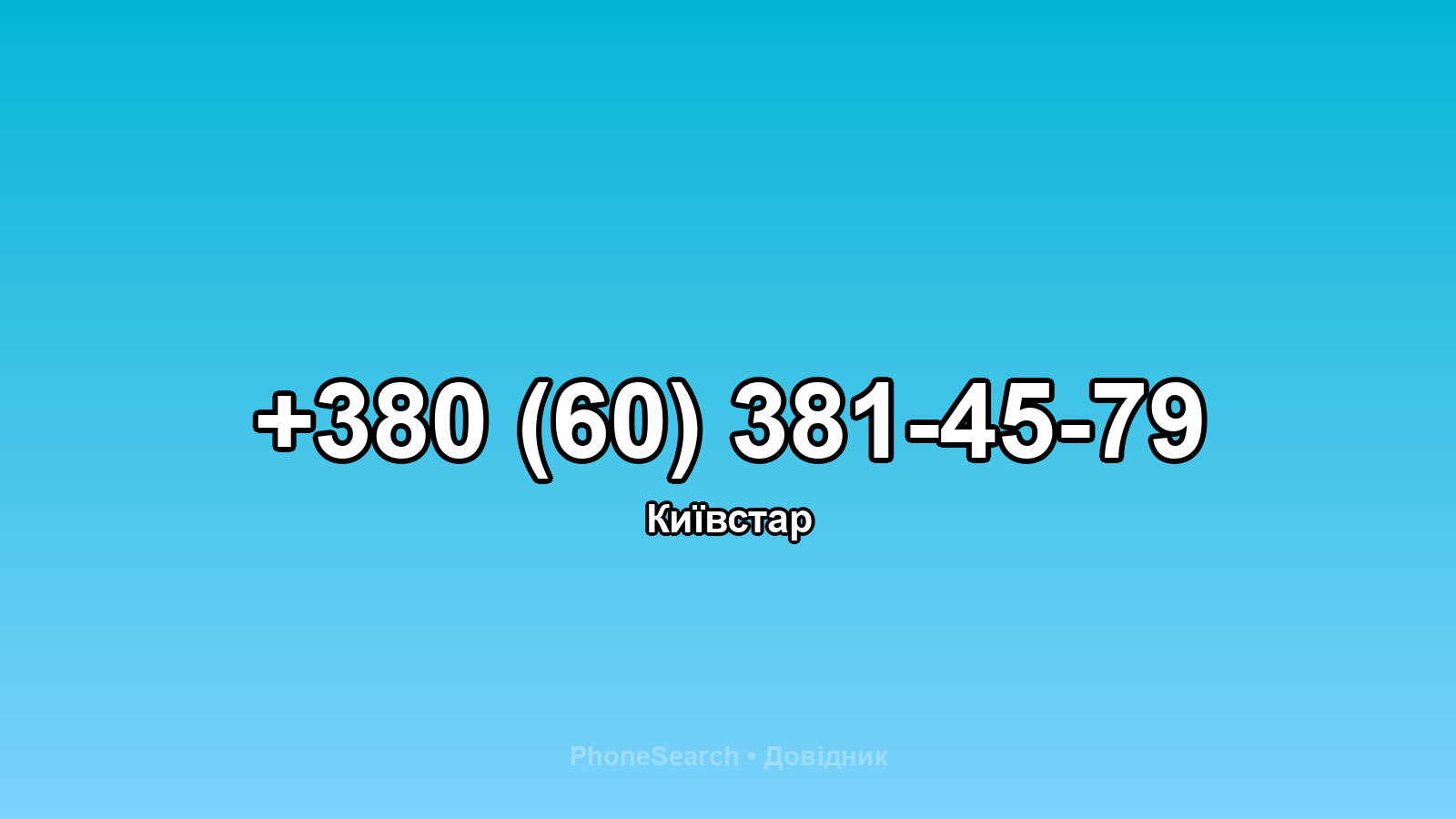 Номер +380 (60) 381-45-79 - вариант 1