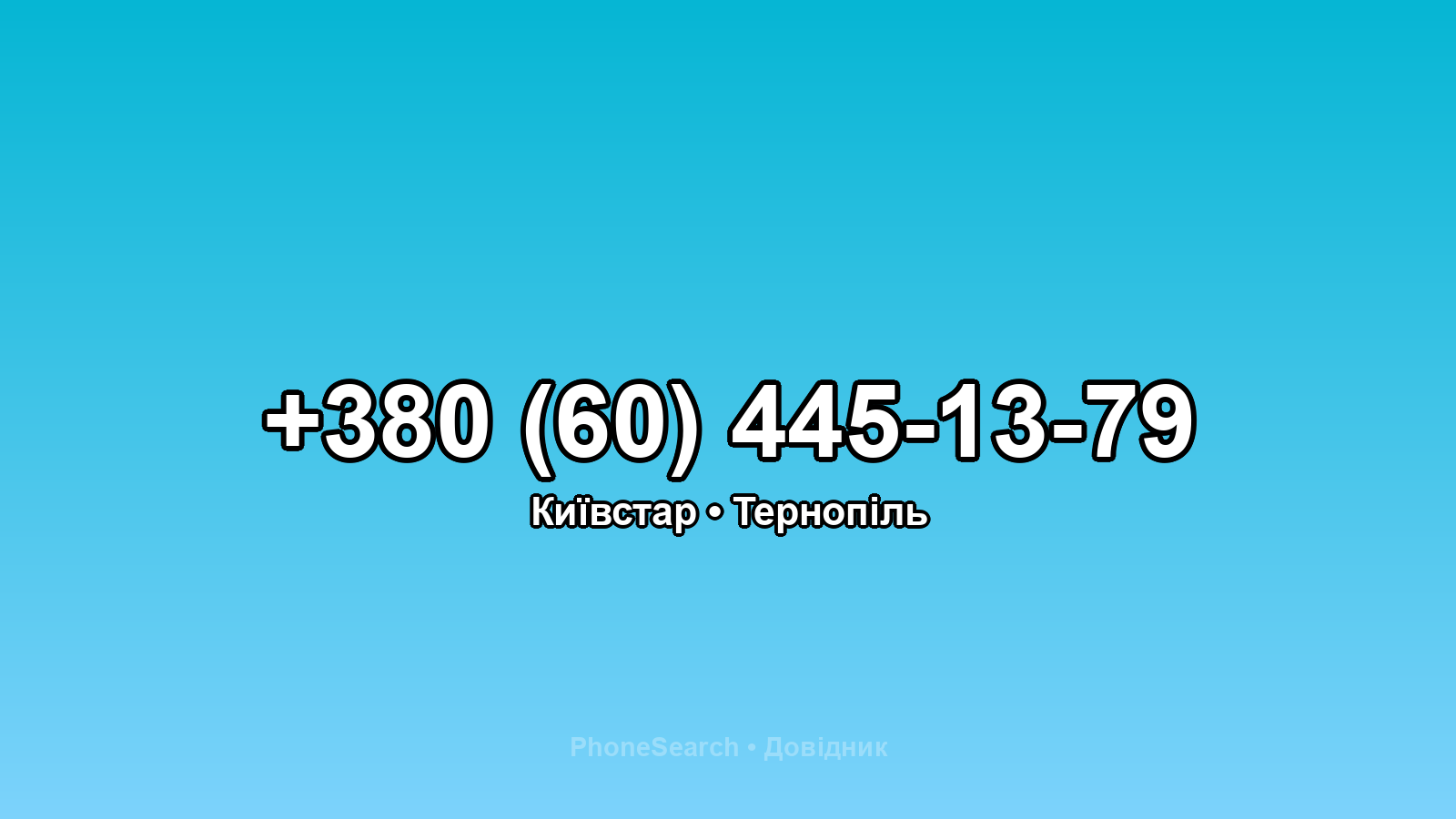 Номер +380 (60) 445-13-79 - вариант 1