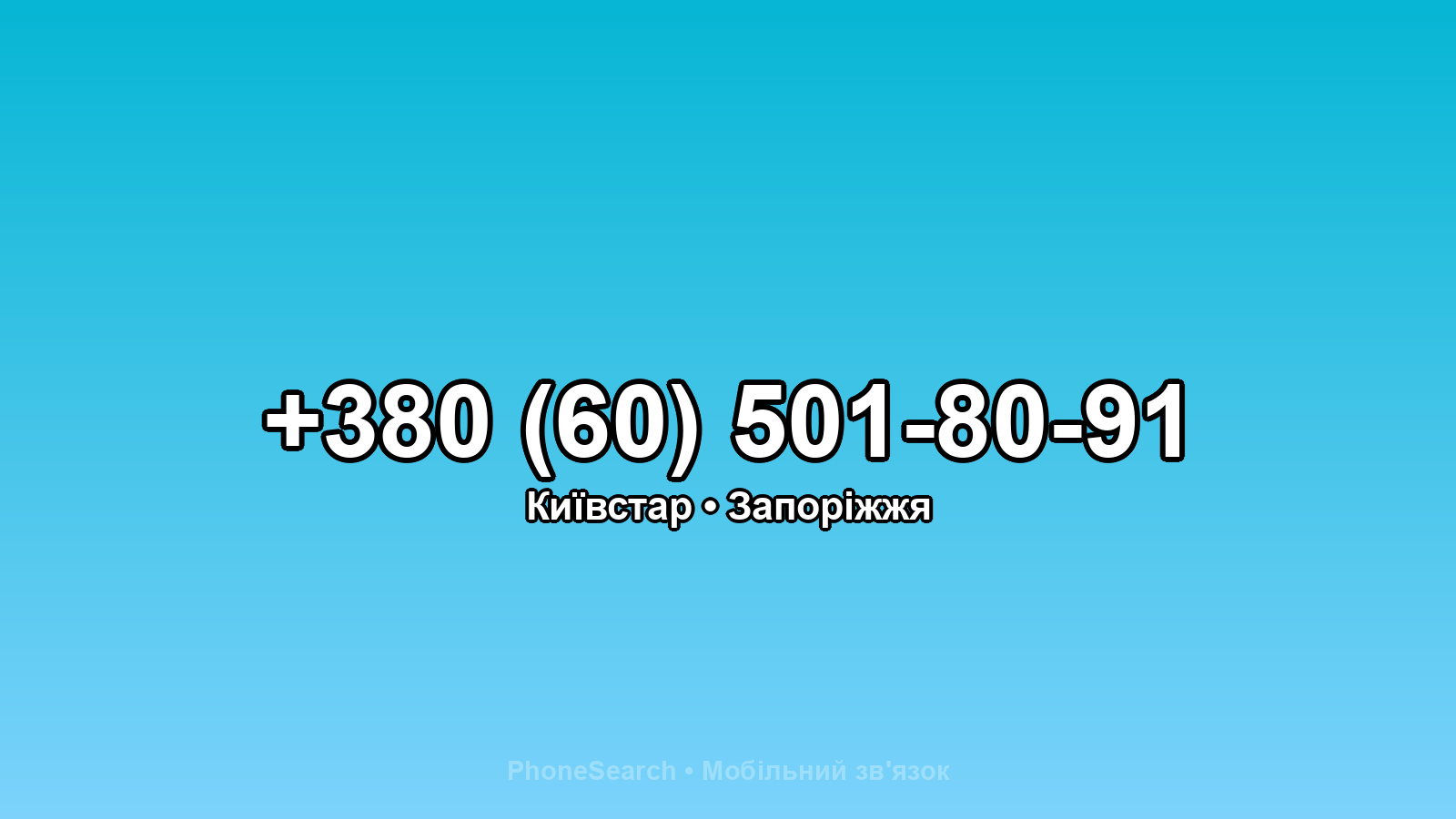 Номер +380 (60) 501-80-91 - вариант 2