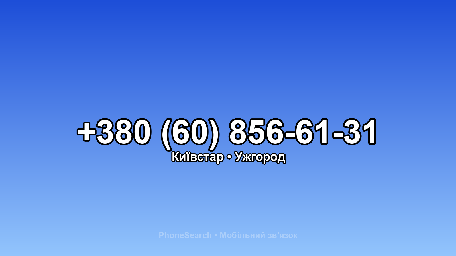 Номер +380 (60) 856-61-31 - вариант 2