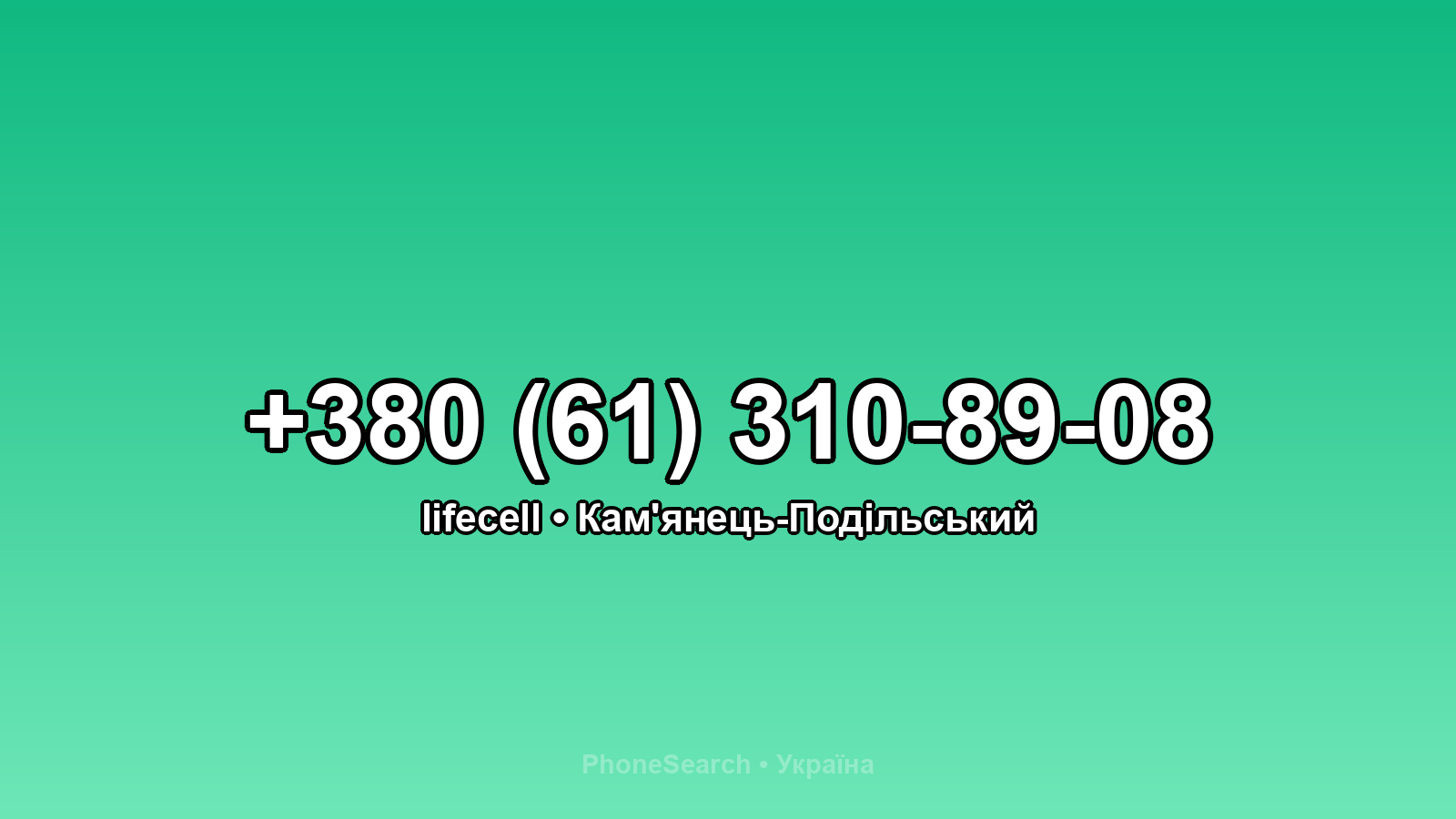 Номер +380 (61) 310-89-08 - вариант 2
