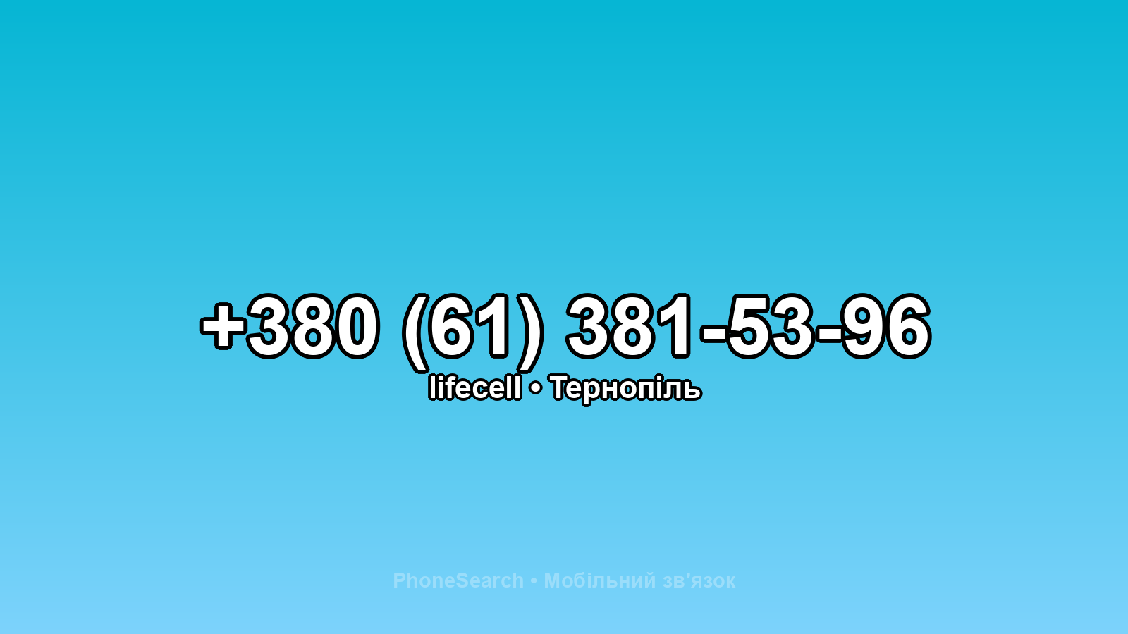 Номер +380 (61) 381-53-96 - вариант 1