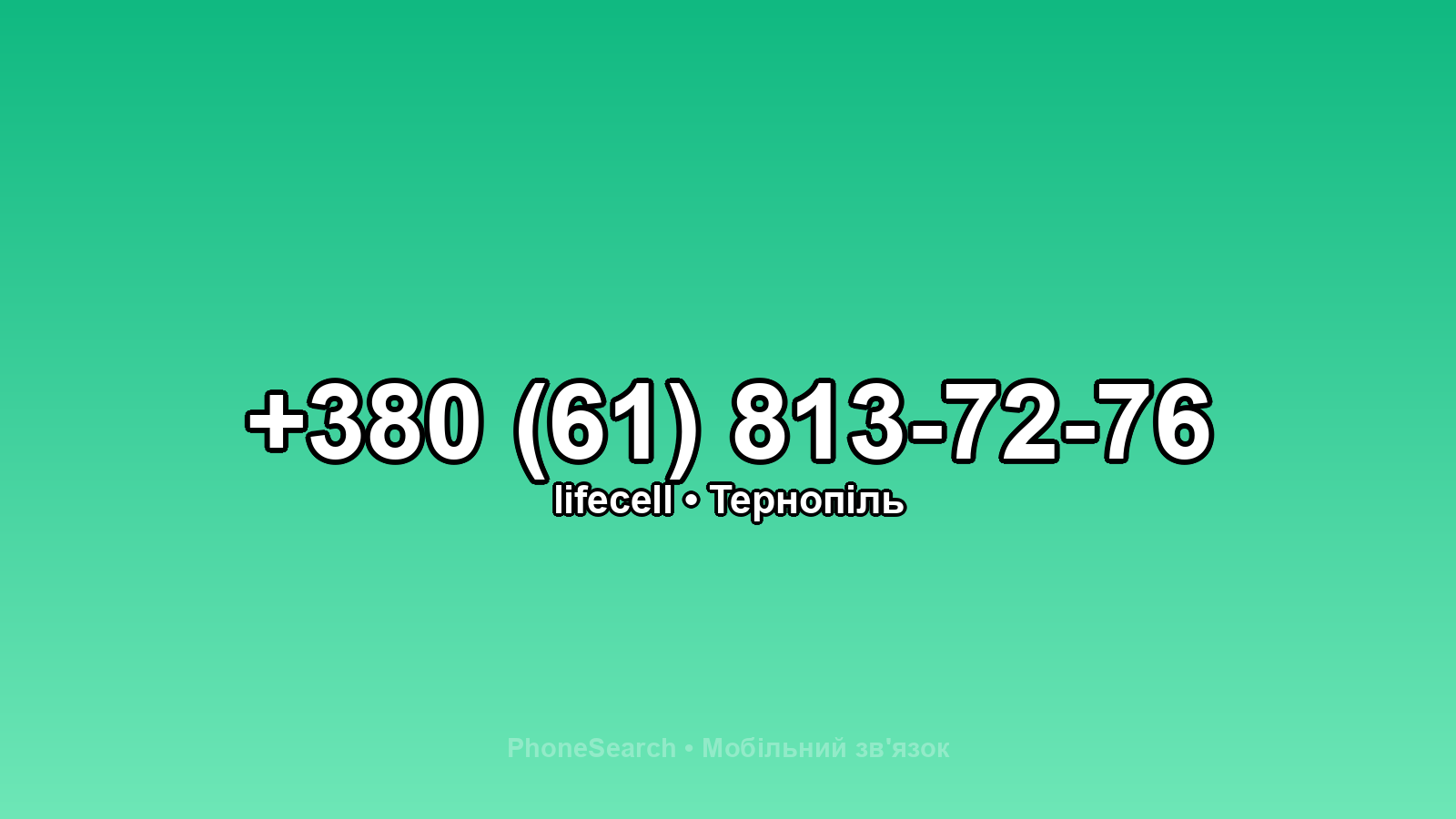 Номер +380 (61) 813-72-76 - вариант 2