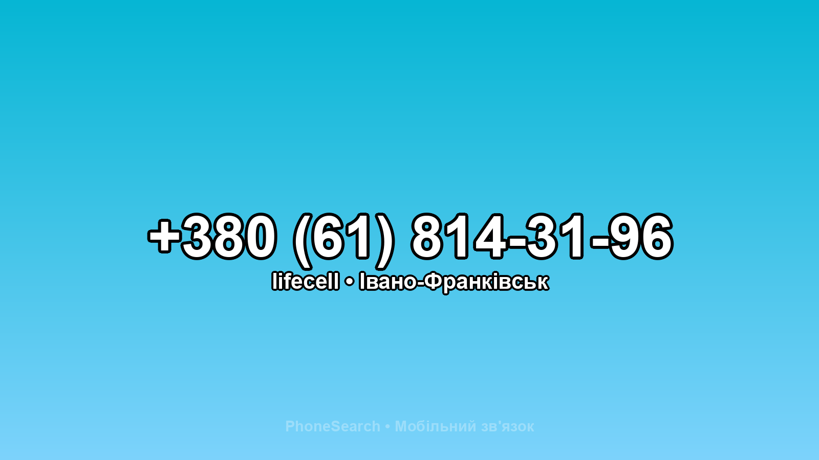 Номер +380 (61) 814-31-96 - вариант 1