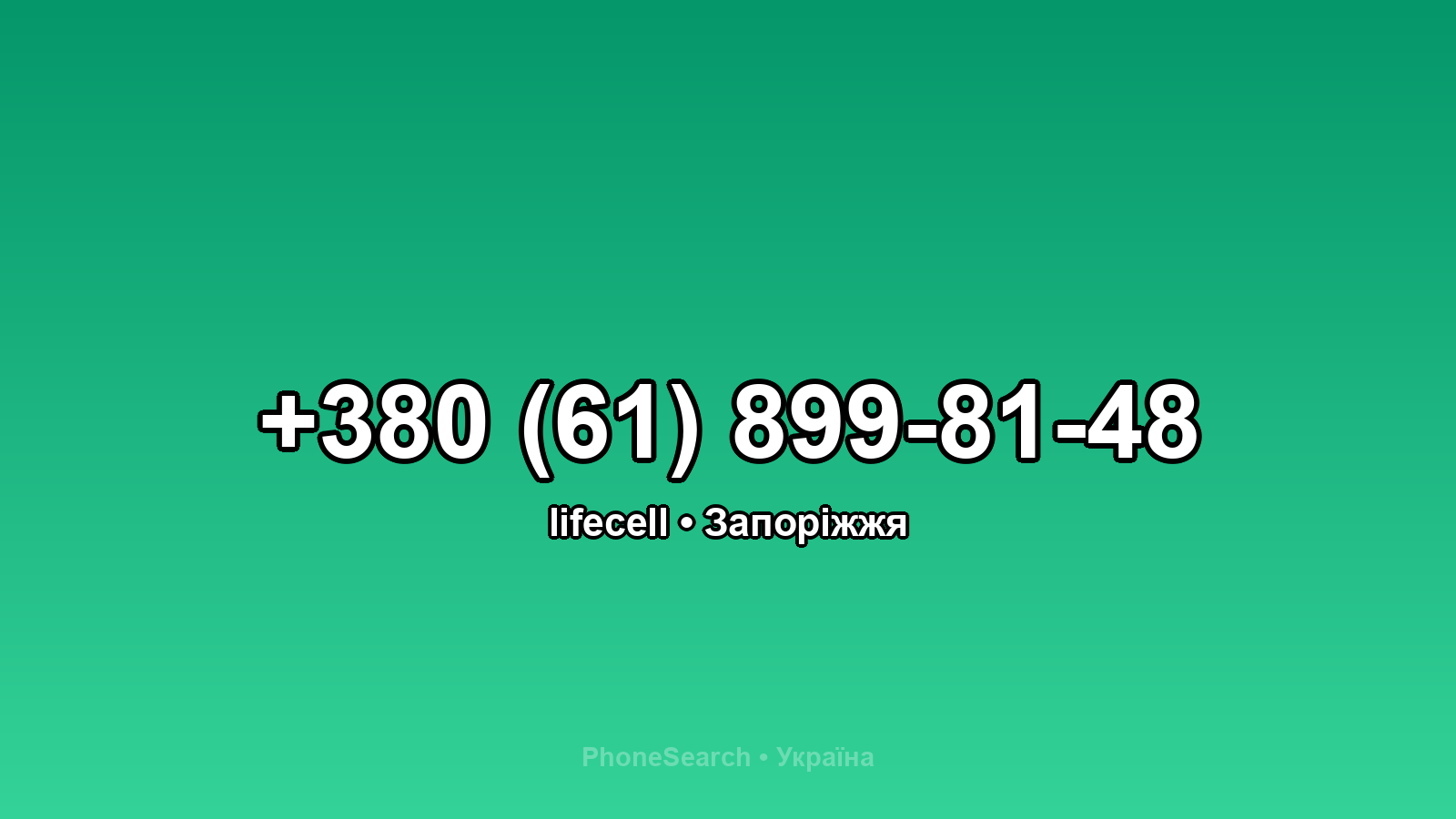 Номер +380 (61) 899-81-48 - вариант 1