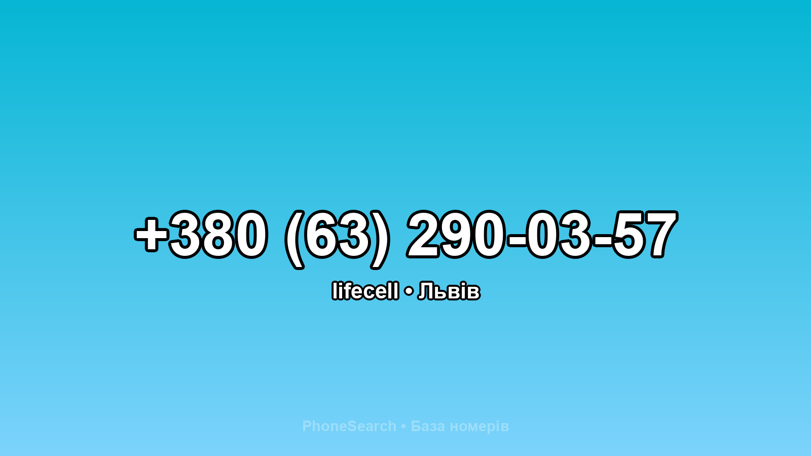 Номер +380 (63) 290-03-57 - вариант 2