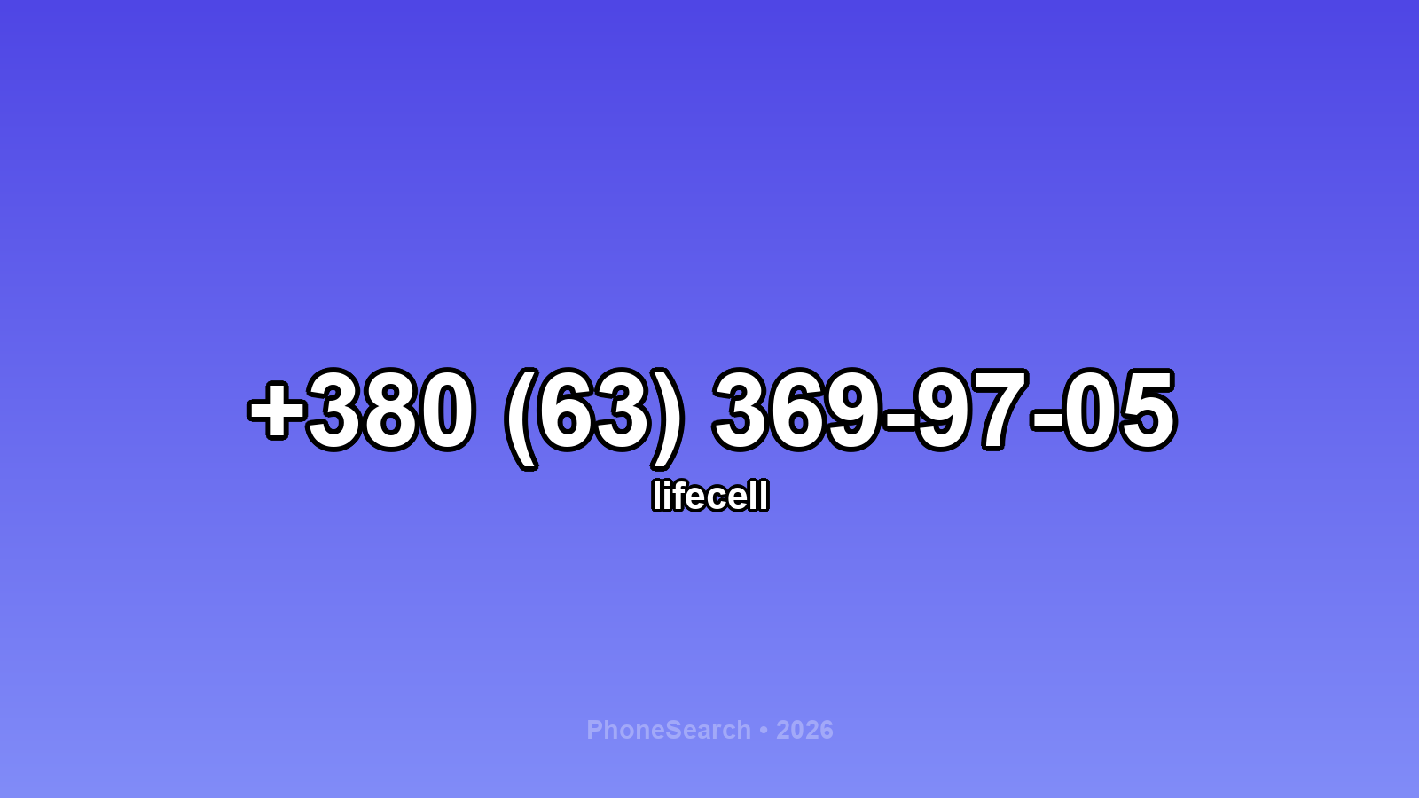 Номер +380 (63) 369-97-05 - вариант 2