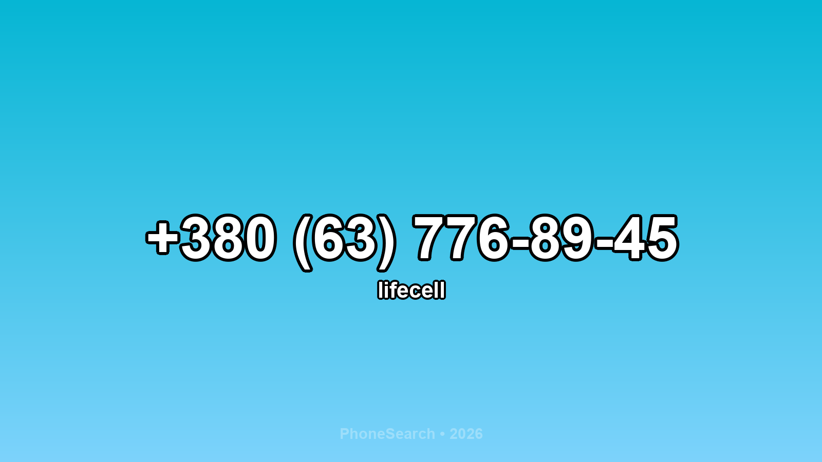 Номер +380 (63) 776-89-45 - вариант 1