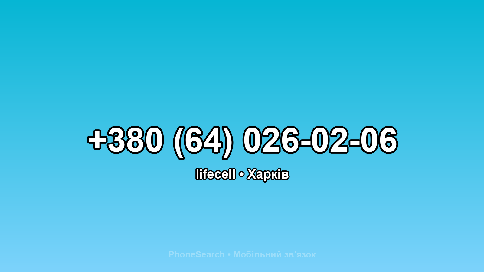 Номер +380 (64) 026-02-06 - вариант 2