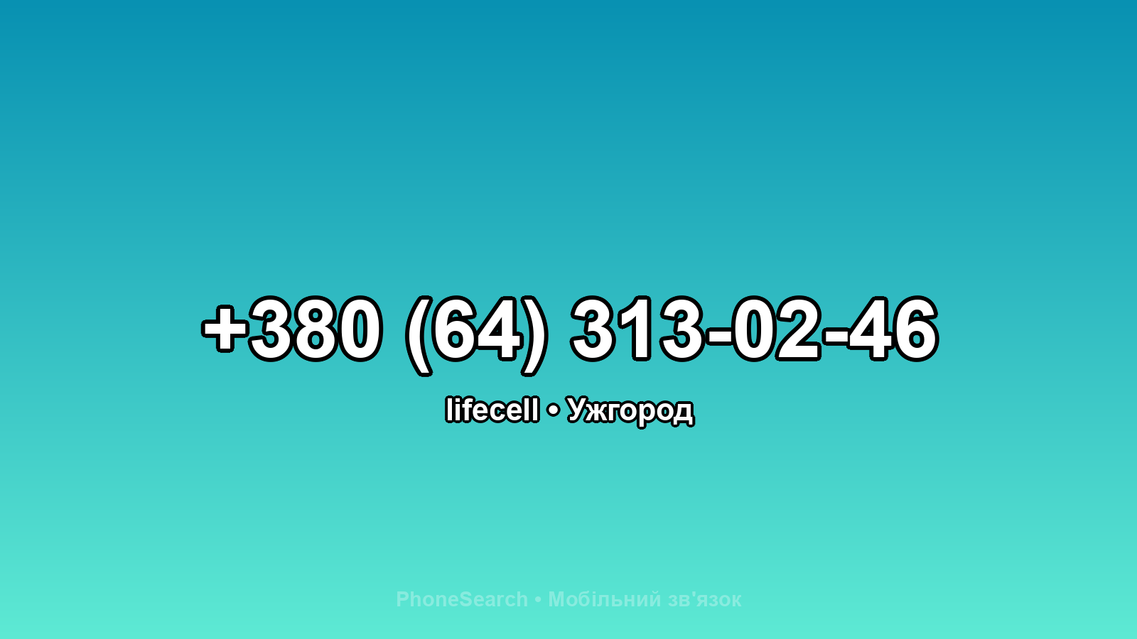 Номер +380 (64) 313-02-46 - вариант 1