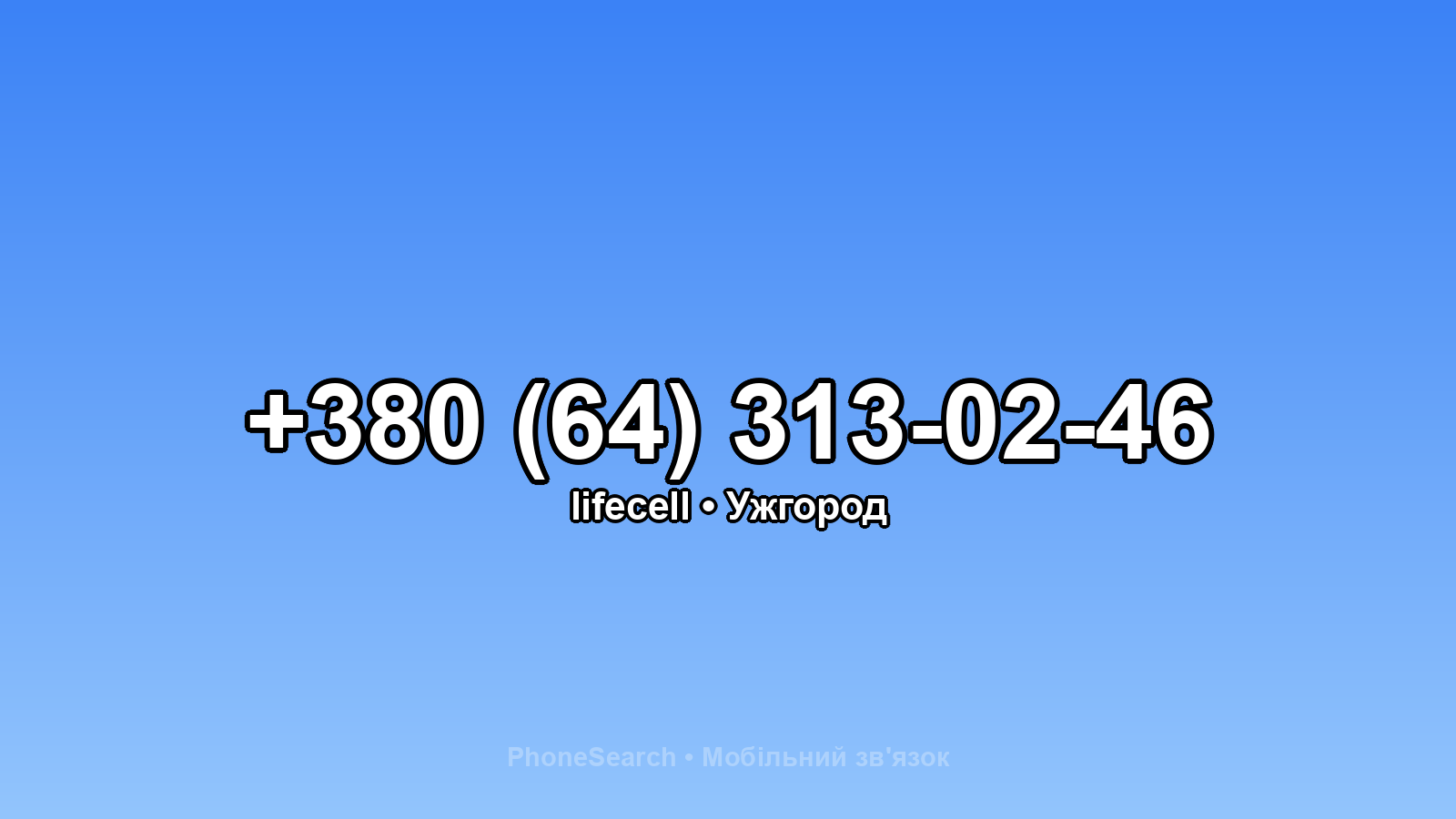 Номер +380 (64) 313-02-46 - вариант 2