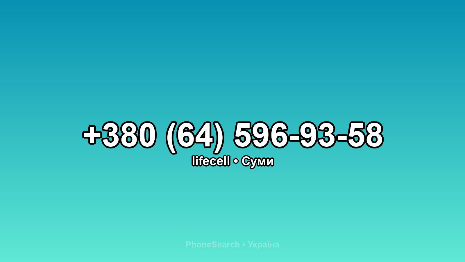 Номер +380 (64) 596-93-58 - вариант 2