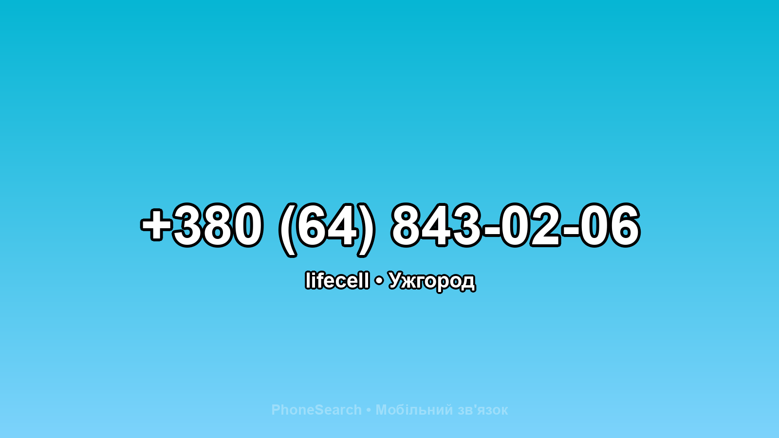 Номер +380 (64) 843-02-06 - вариант 2