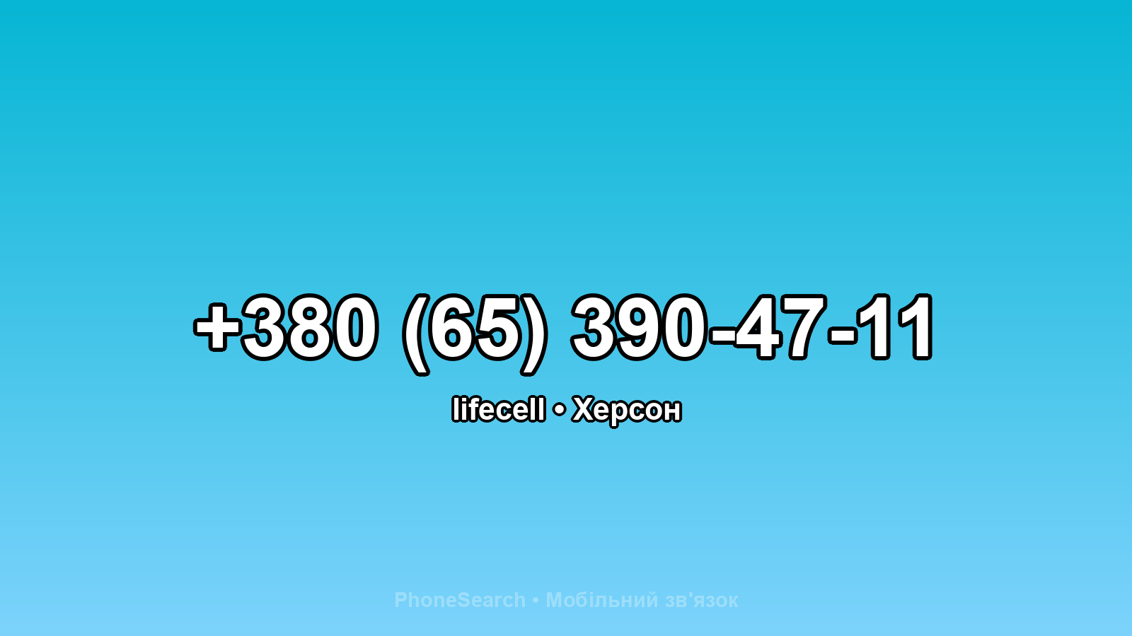 Номер +380 (65) 390-47-11 - вариант 1
