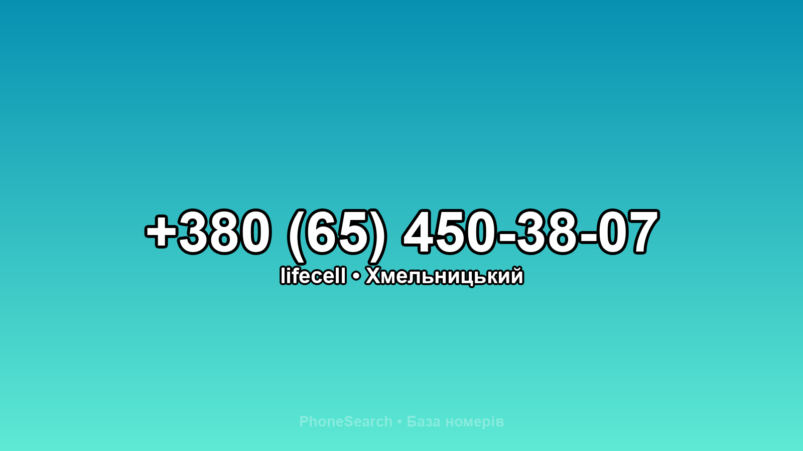 Номер +380 (65) 450-38-07 - вариант 2