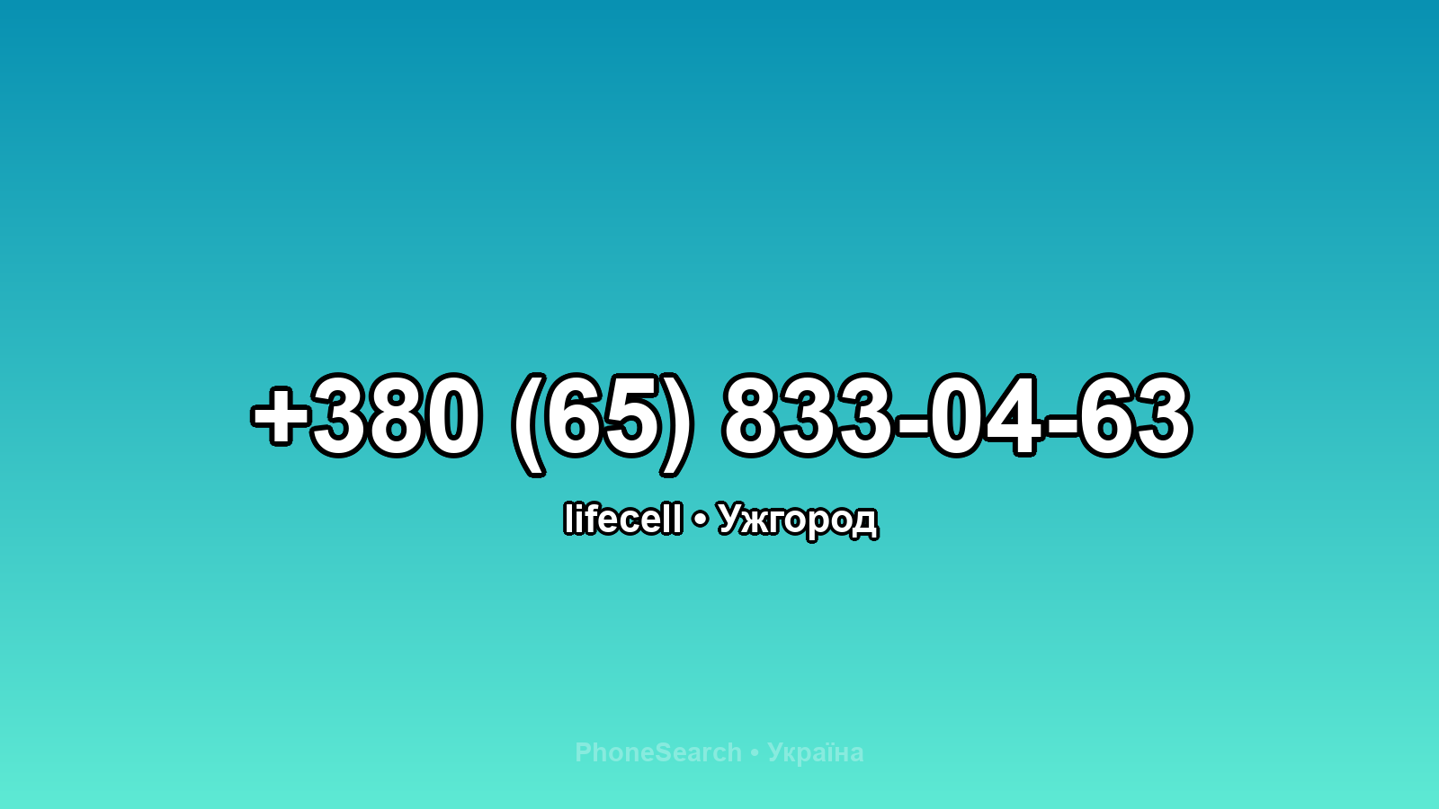 Номер +380 (65) 833-04-63 - вариант 1