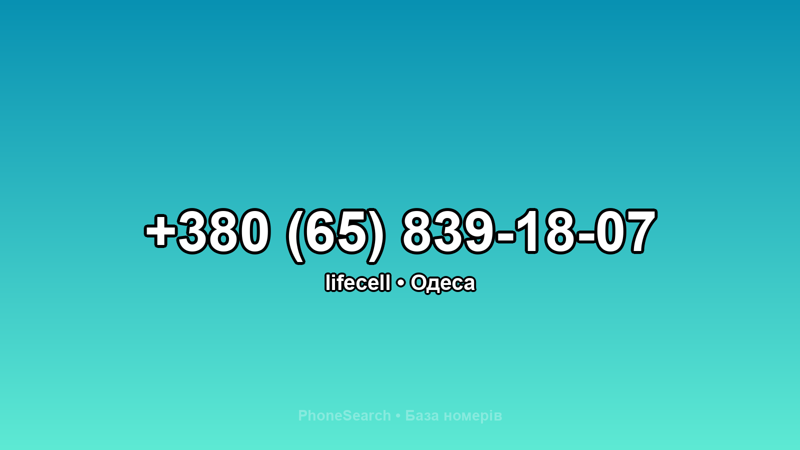 Номер +380 (65) 839-18-07 - вариант 2