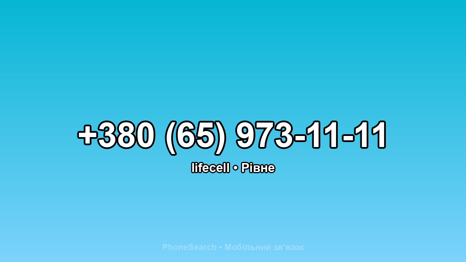 Номер +380 (65) 973-11-11 - вариант 1
