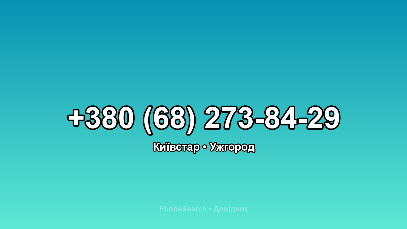 Номер +380 (68) 273-84-29 - вариант 1