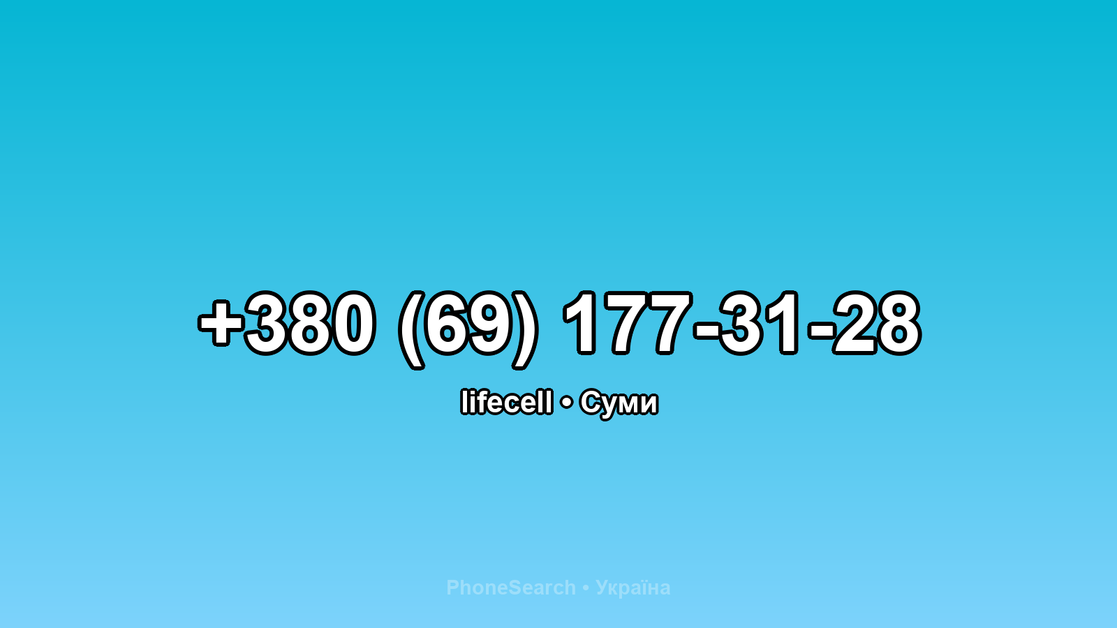 Номер +380 (69) 177-31-28 - вариант 1