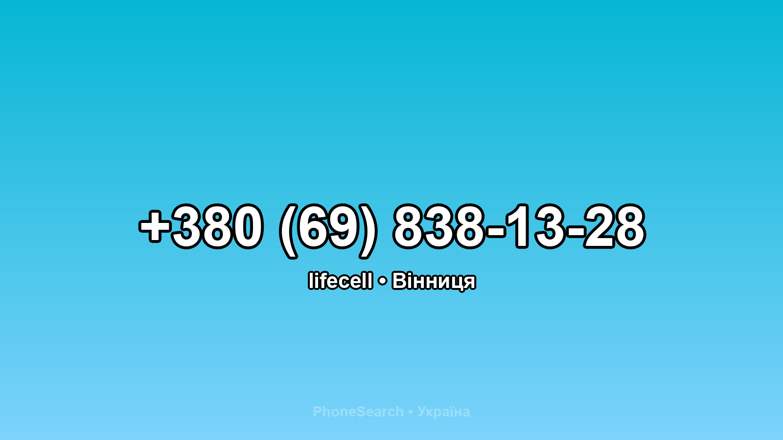 Номер +380 (69) 838-13-28 - вариант 1