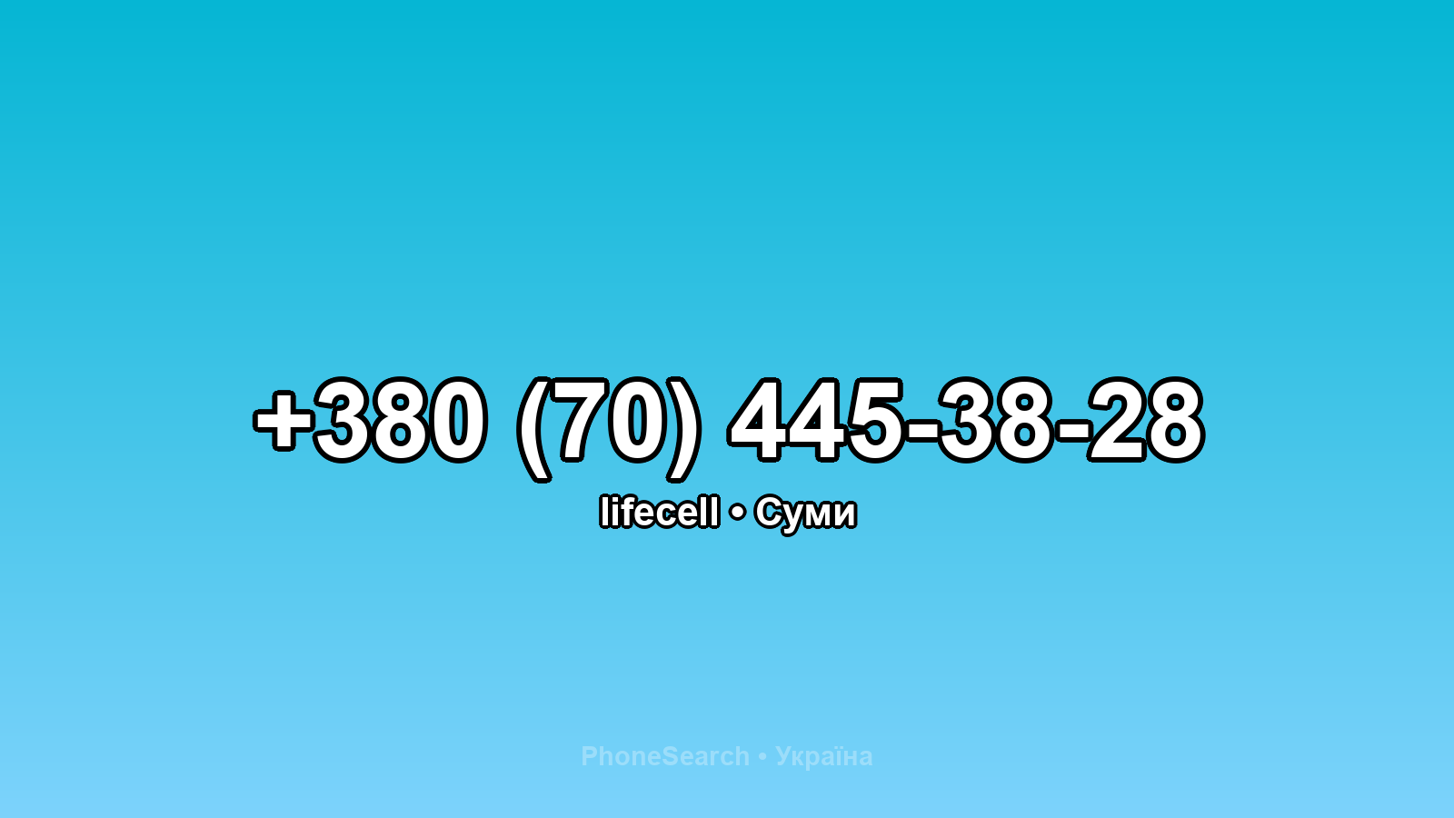 Номер +380 (70) 445-38-28 - вариант 1