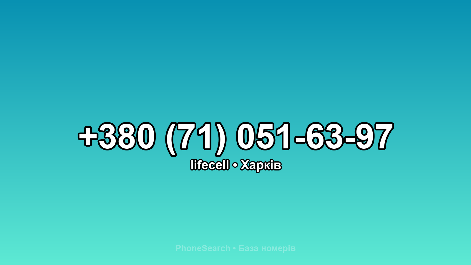 Номер +380 (71) 051-63-97 - вариант 1