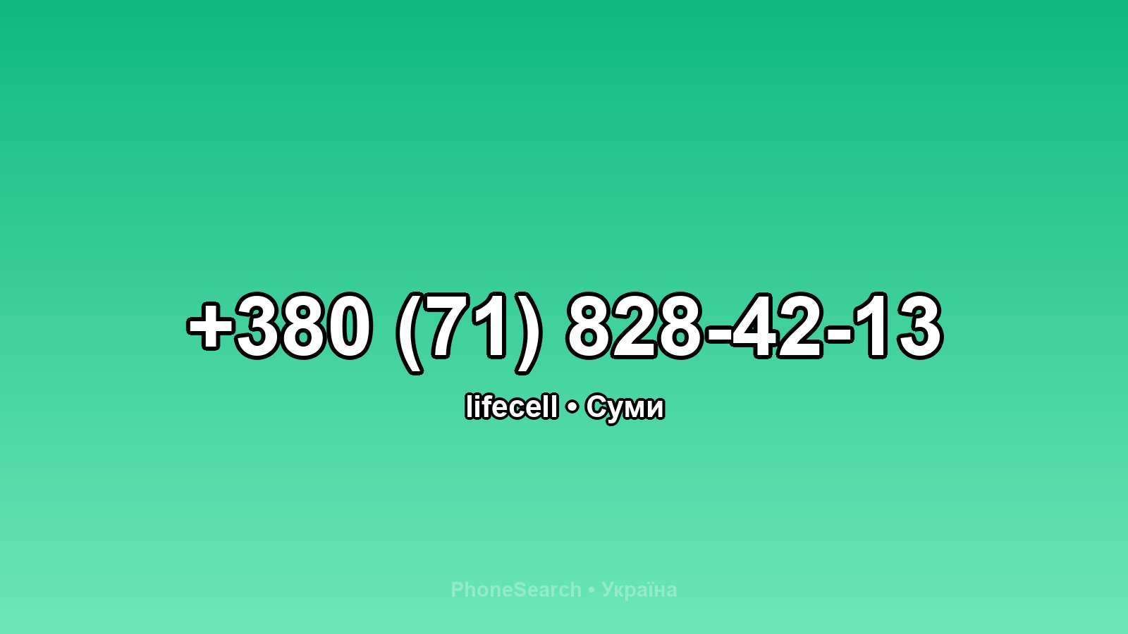 Номер +380 (71) 828-42-13 - вариант 1