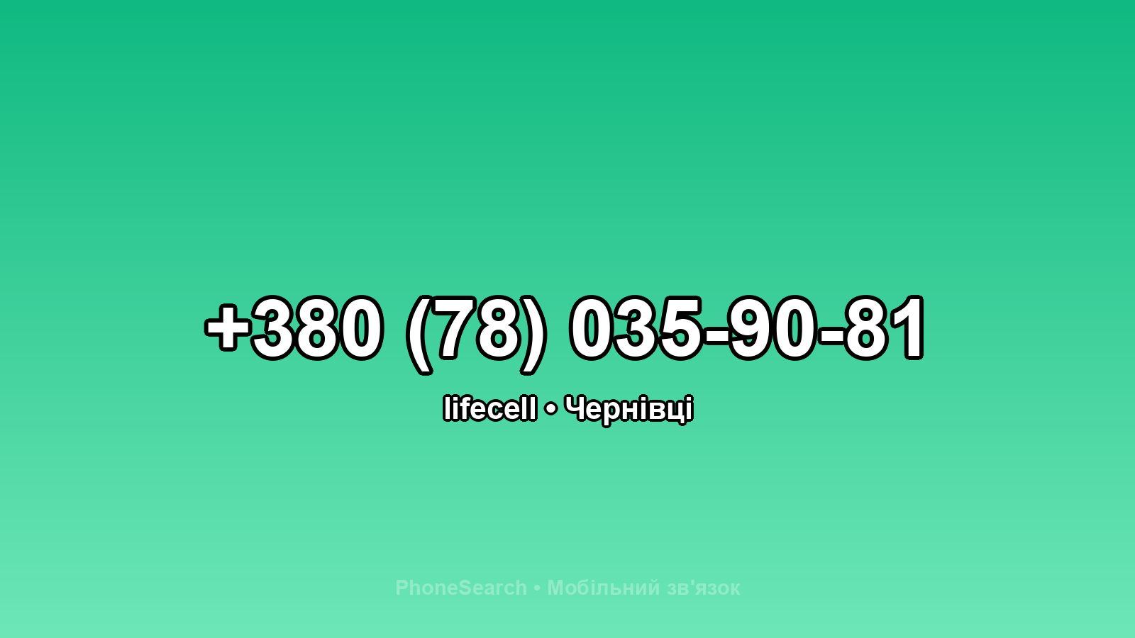 Номер +380 (78) 035-90-81 - вариант 1