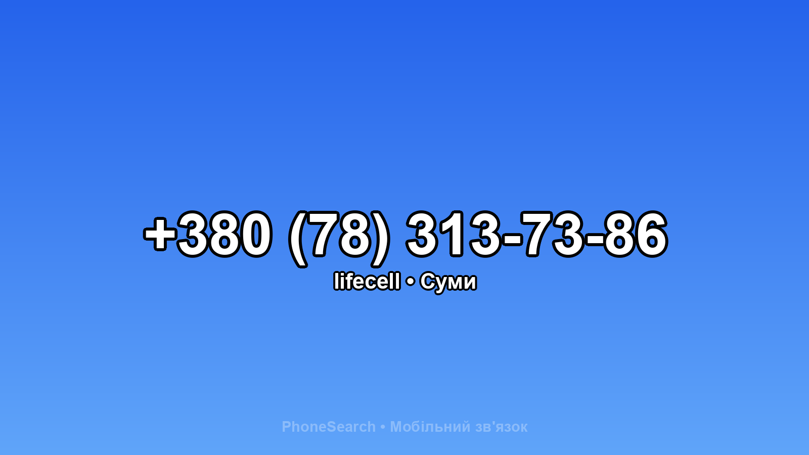 Номер +380 (78) 313-73-86 - вариант 1