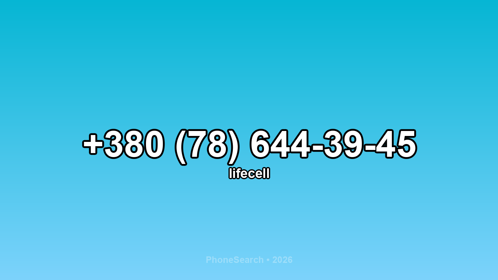 Номер +380 (78) 644-39-45 - вариант 1