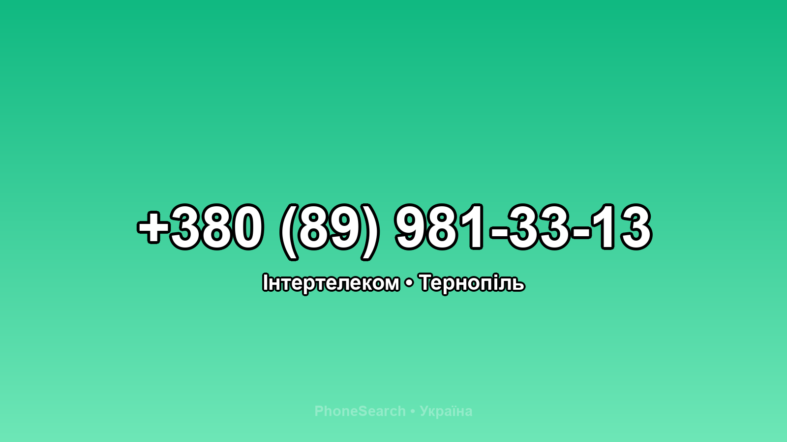 Номер +380 (89) 981-33-13 - вариант 1