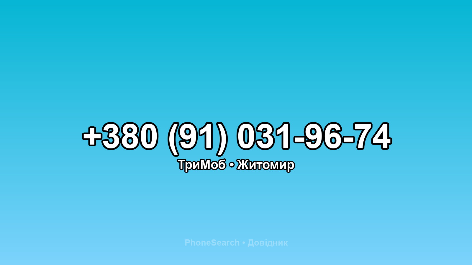 Номер +380 (91) 031-96-74 - вариант 2